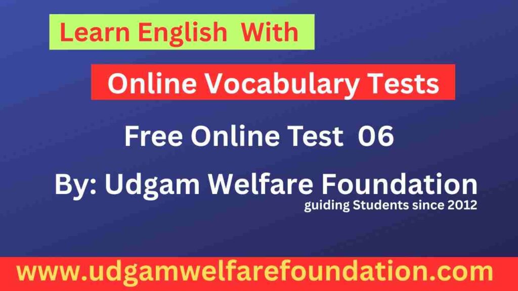 ENGLISH VOCABULARY ONLINE TEST