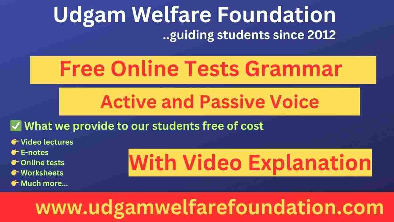 Online Test on Active and Passive Voice