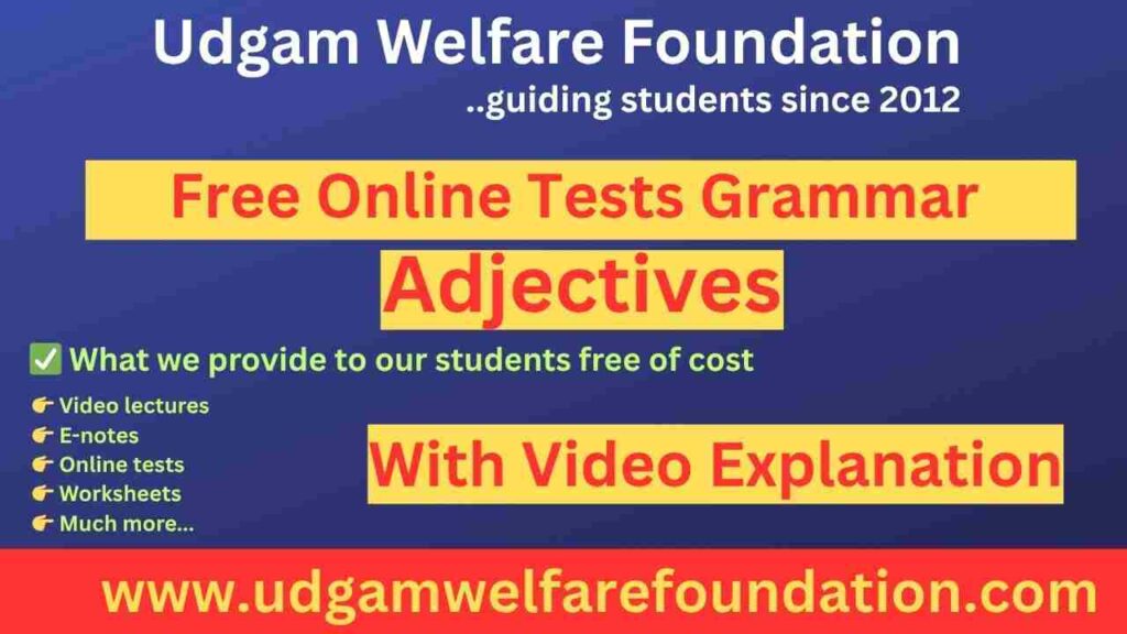 Online Test on Adjectives