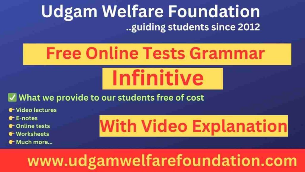 Online Test on Infinitive