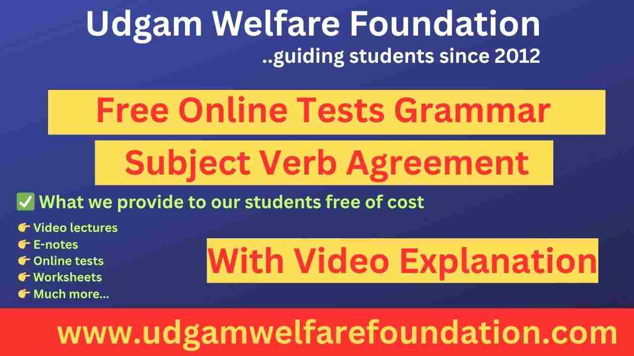 Online Test on Subject Verb Agreement