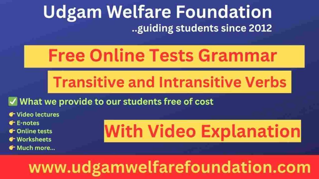 Online Test on Transitive and Intransitive Verbs