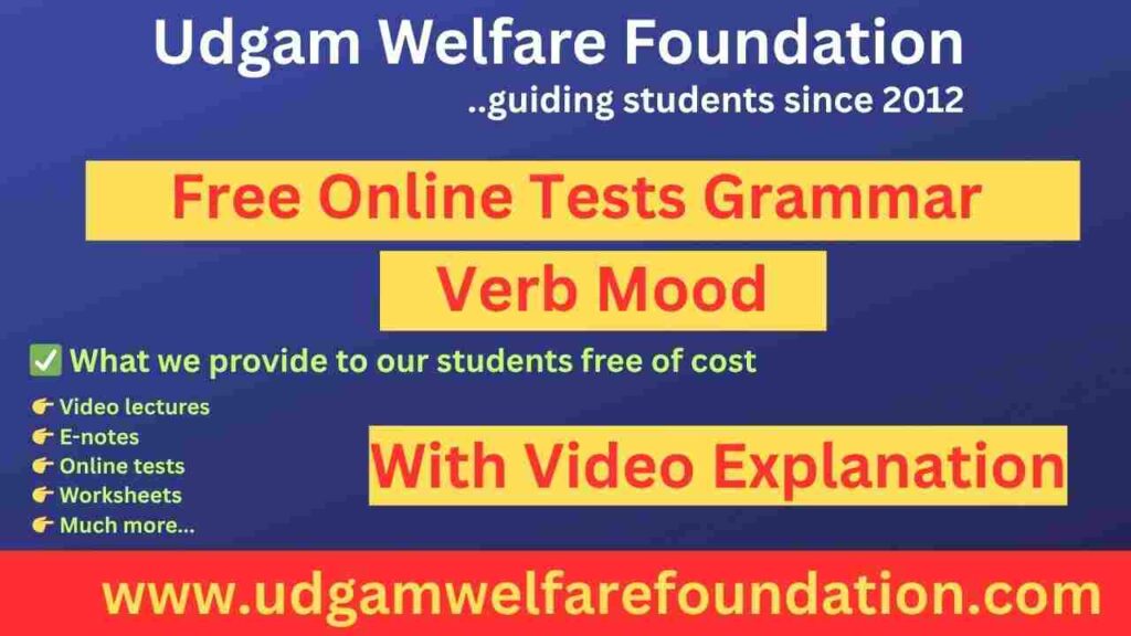 Online Test on Verb Mood