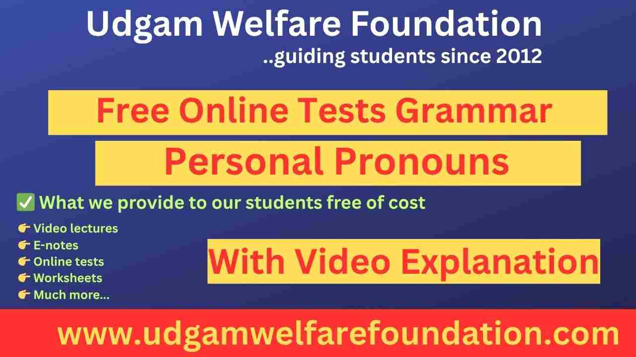 Personal Pronouns Online Test