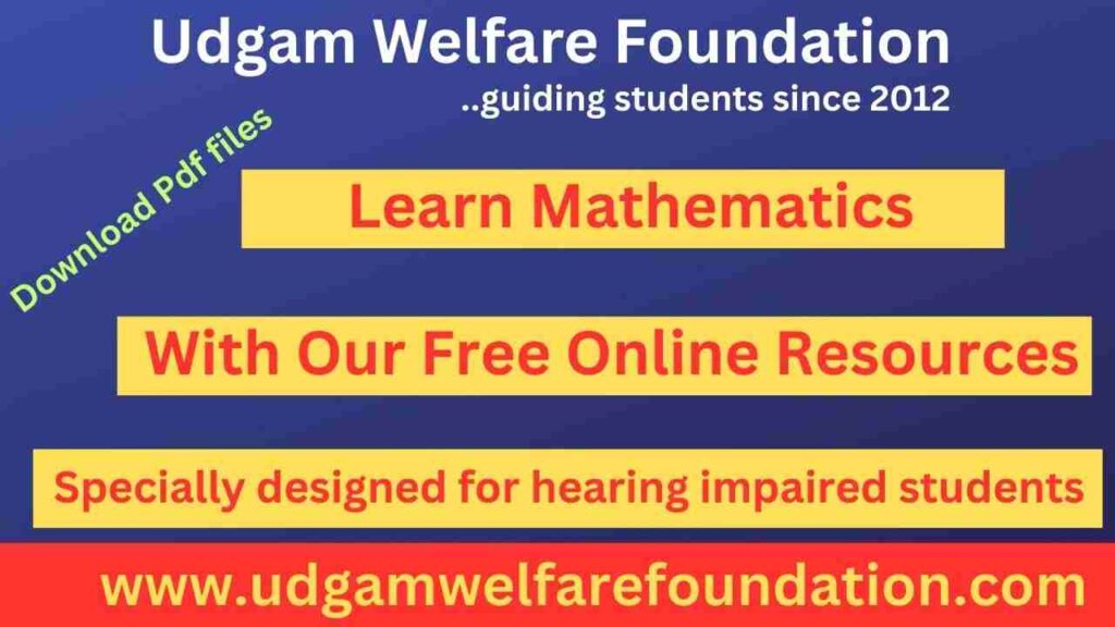 Mathematics Study Material for Hearing Impaired Students download pdf files