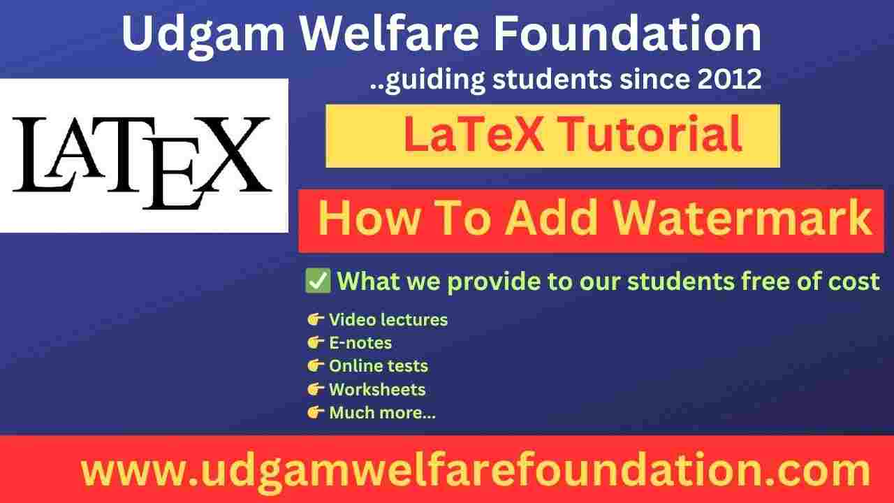 how to add watermark in latex document
