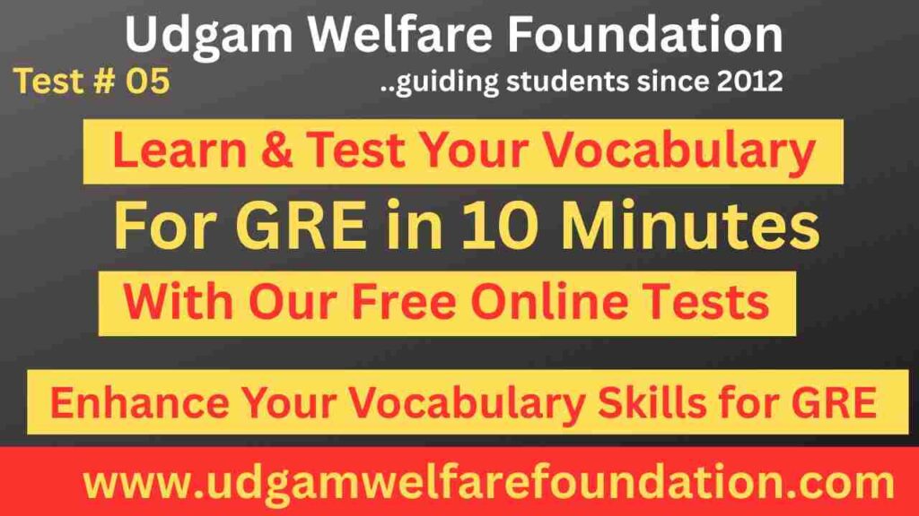 Free Gre Vocab Test