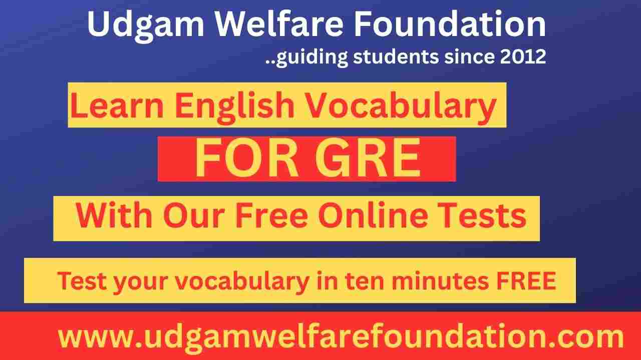 GRE Vocabulary online test free