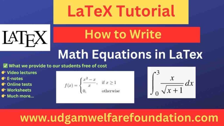 How to Write Math Equation in Latex - Udgam Welfare Foundation