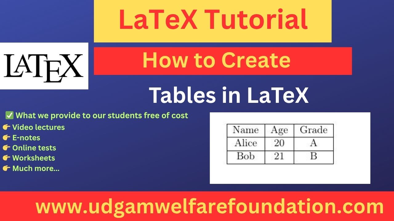 how to create tables in latex