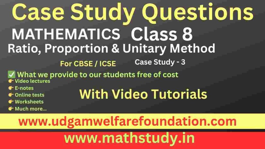 Class 8 Unitary Method Case Study Questions PDF