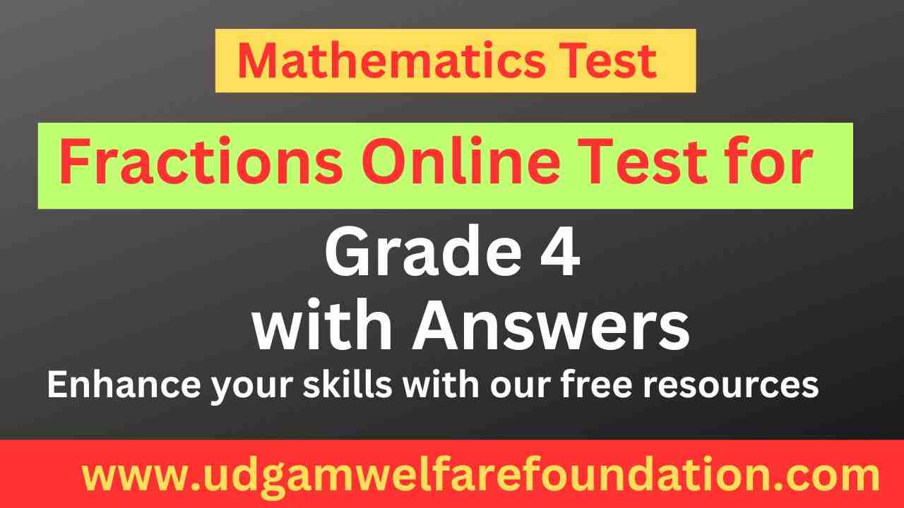 Fractions Online Test for Grade 4