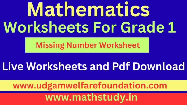 Grade 1 Missing Number Worksheets – Printable PDF Math Practice - Udgam ...