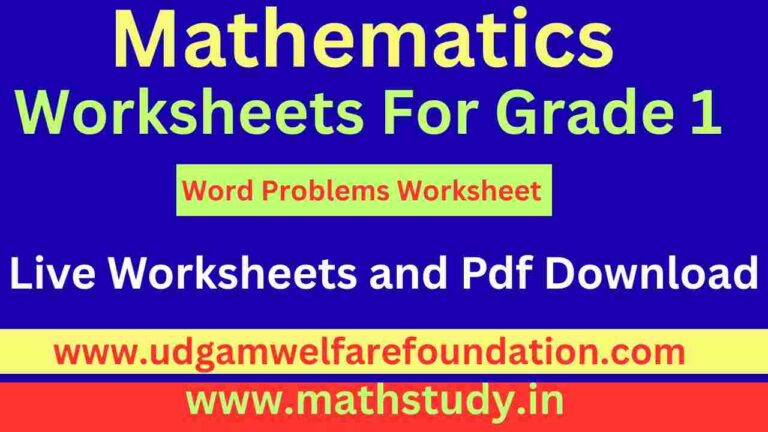 1 Worded Problem Example Grade 1 Word Problems Worksheets – Free Printable PDFs - Udgam Welfare ...