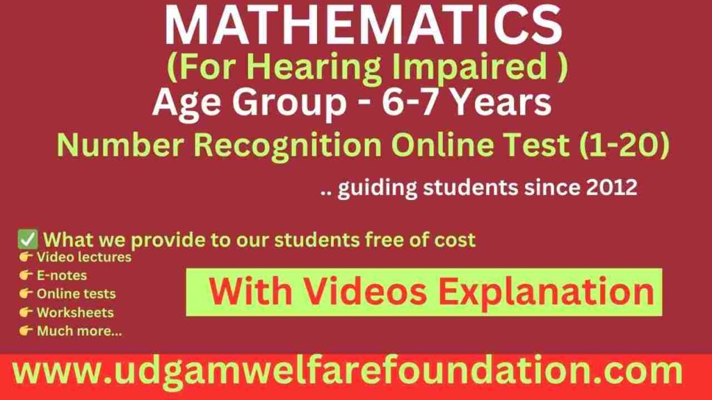 Number Recognition Online Test for Hearing Impaired Students