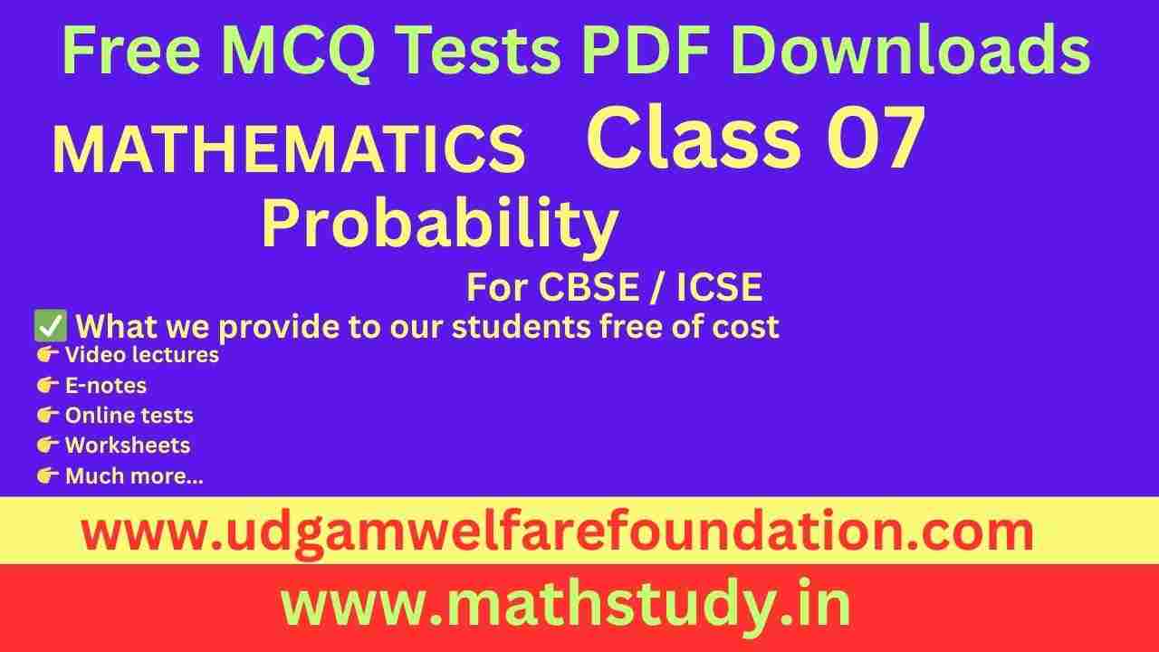 Probability Class 7 MCQ with Answers Free PDF Download