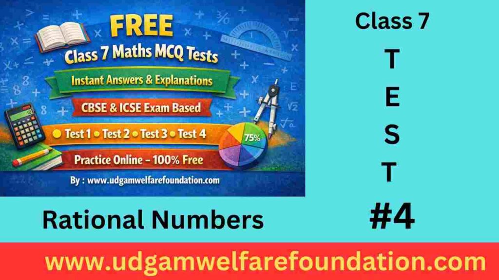 Rational numbers Class 7 MCQ online test with Answers PDF