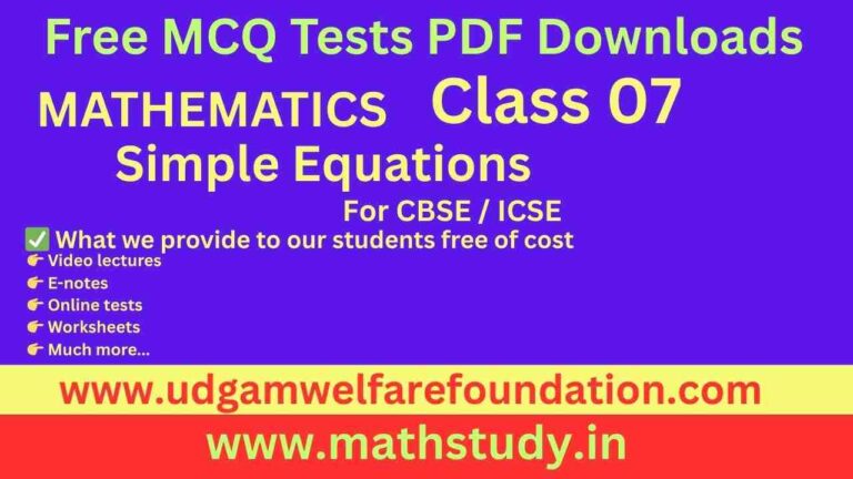 Simple Equations Class 7 MCQ with Answers Free PDF Download | Practice ...