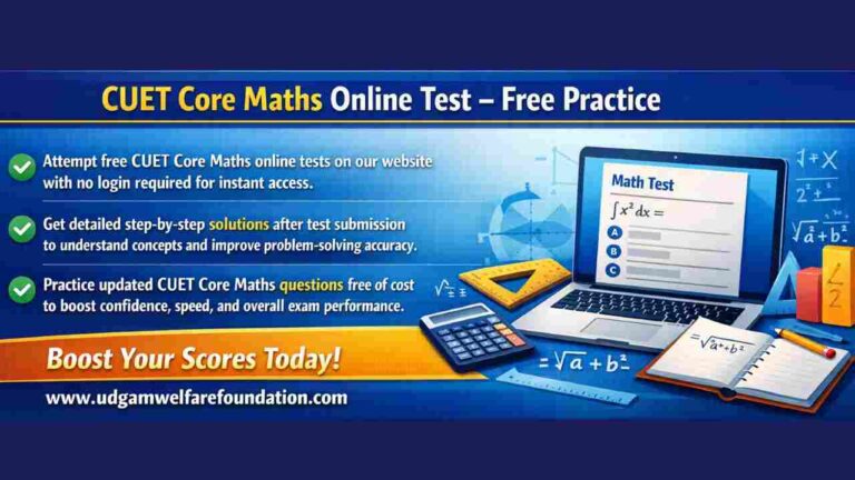 CUET Core Maths Free Mock Test with Answers - Udgam Welfare Foundation