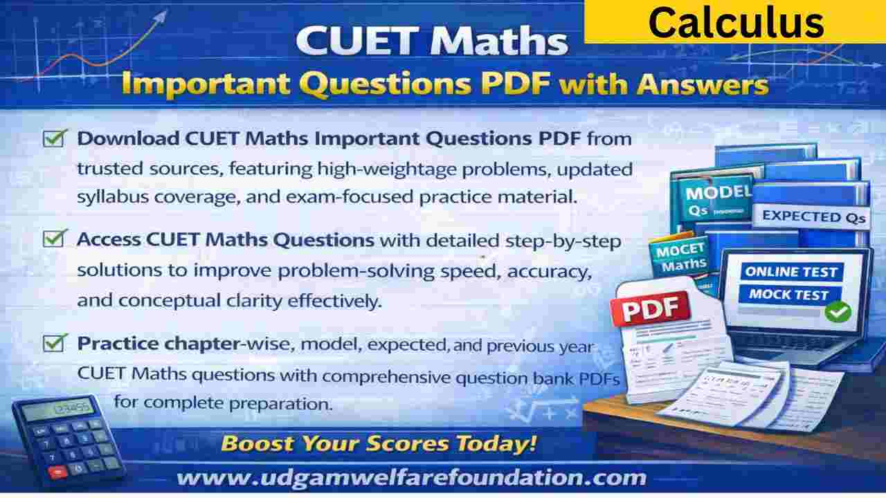 CUET Maths Calculus Important Questions PDF
