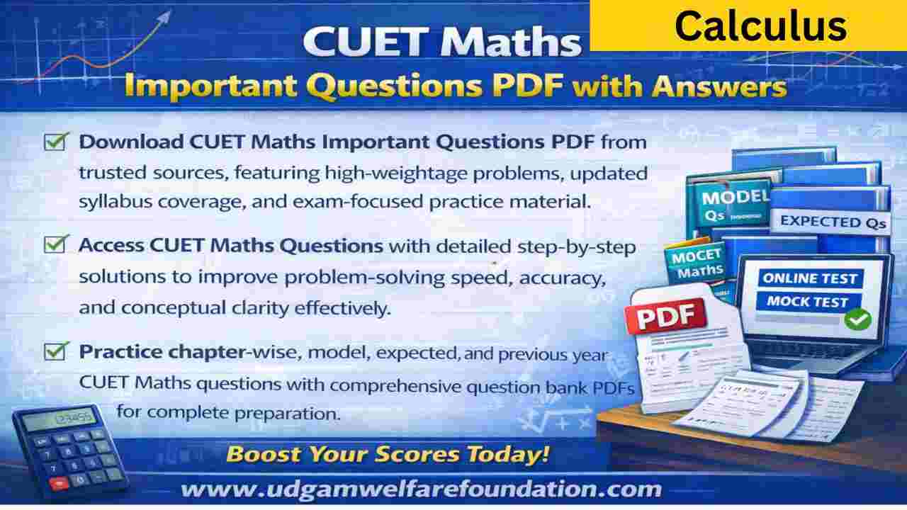CUET Maths Calculus Important Questions With Answers PDF