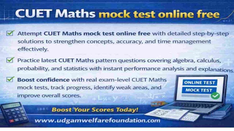 CUET Maths Mock Test Online – Free Practice Test with Solutions - Udgam ...