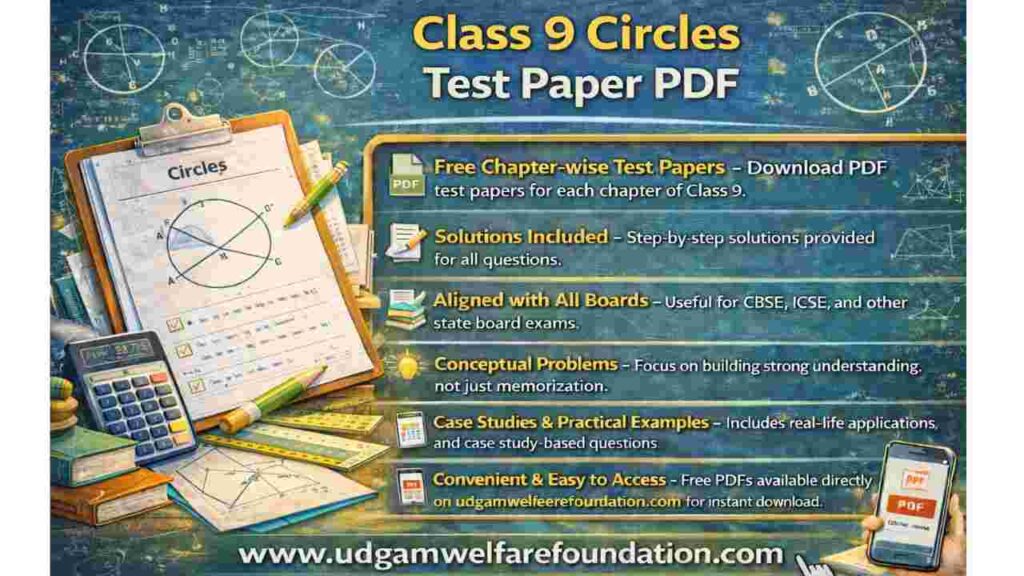 Class 9 Circles Test Paper PDF