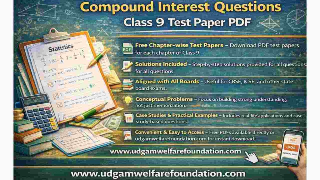 Compound Interest Questions Class 9 PDF