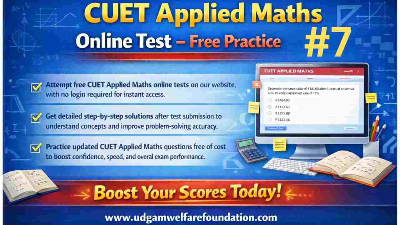 CUET Applied Maths Previous Year Mock Test Based On PYQs