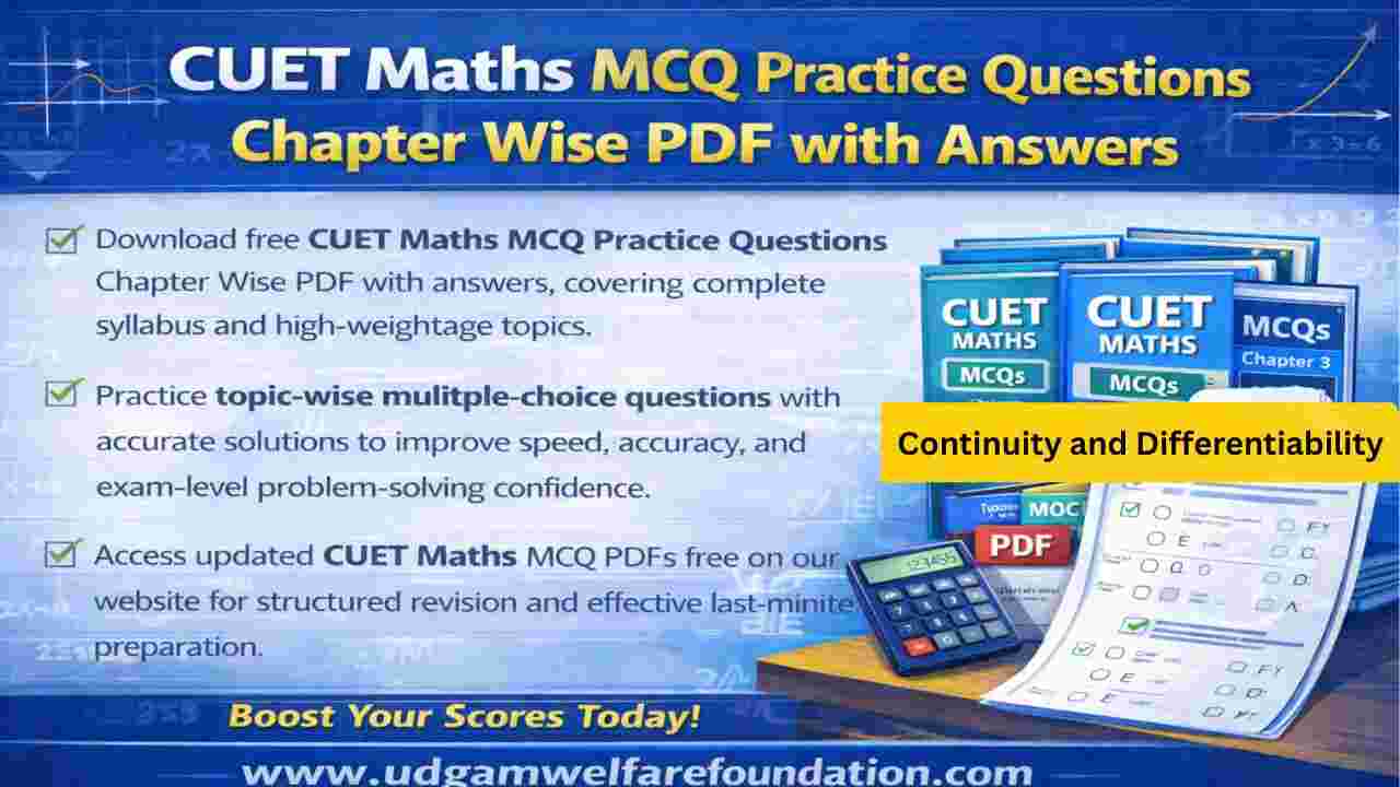 CUET Continuity and Differentiability MCQs with Solutions PDF