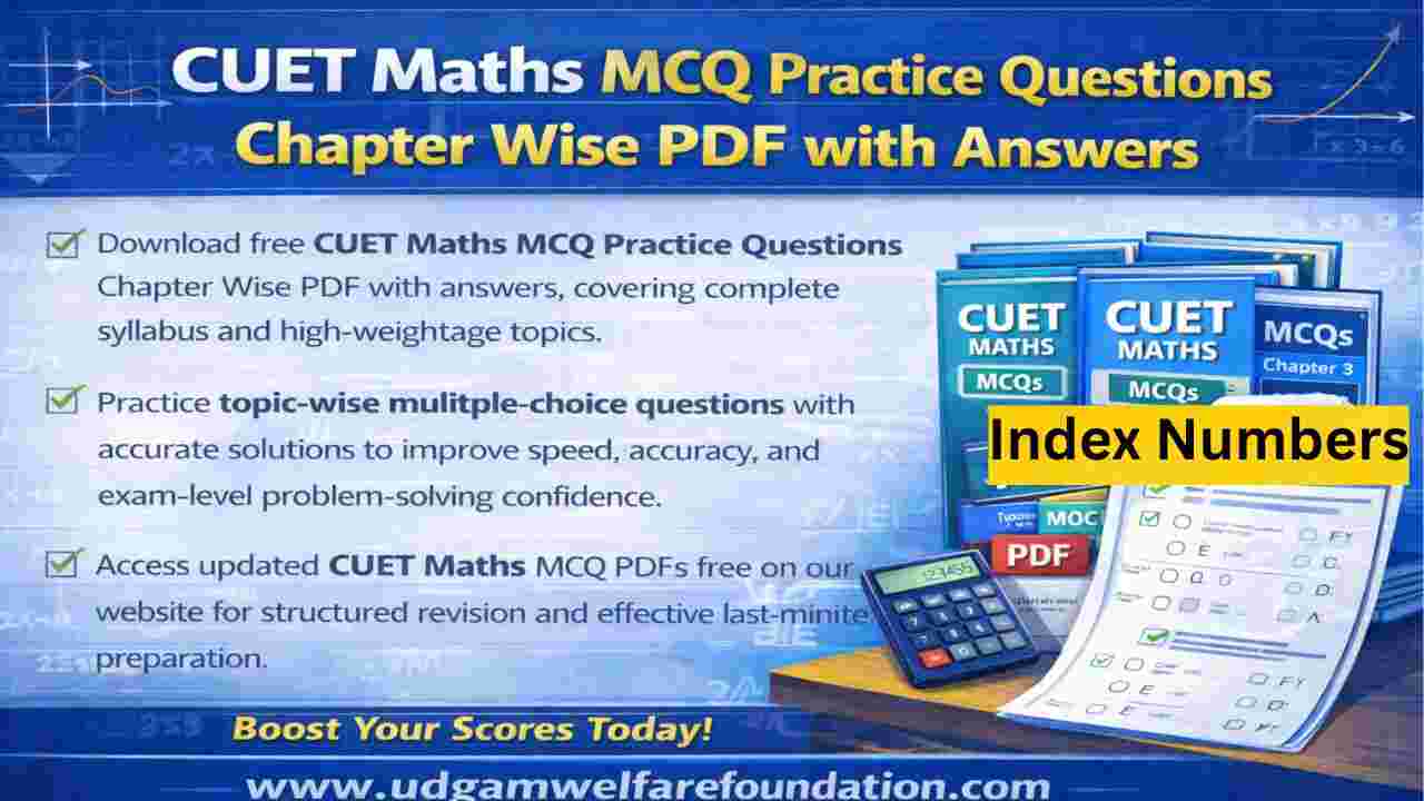 CUET Index Numbers MCQs PDF